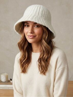 a new day Cream Knit Bucket Hat